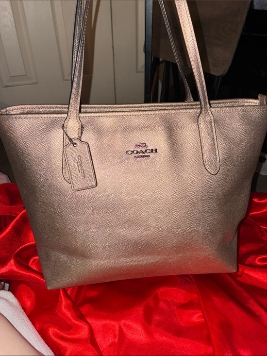 Coach Handbags - Coach Metallic Rose Gold Tote